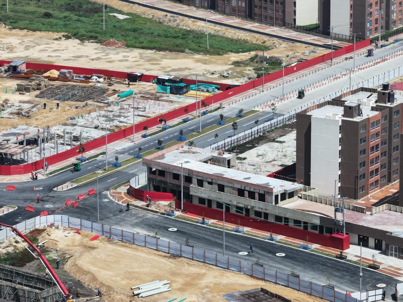 Vista aérea de la Avenida Santa Fe en construcción